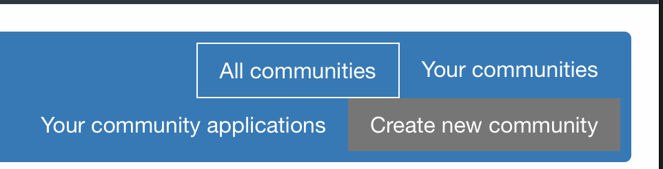 Create community menu